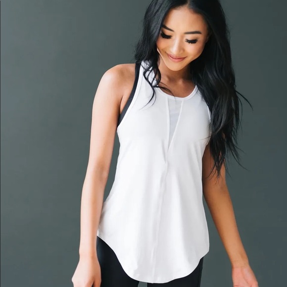ZYIA White Effortless Tank Racerback Mesh Detail Small - Picture 2 of 4